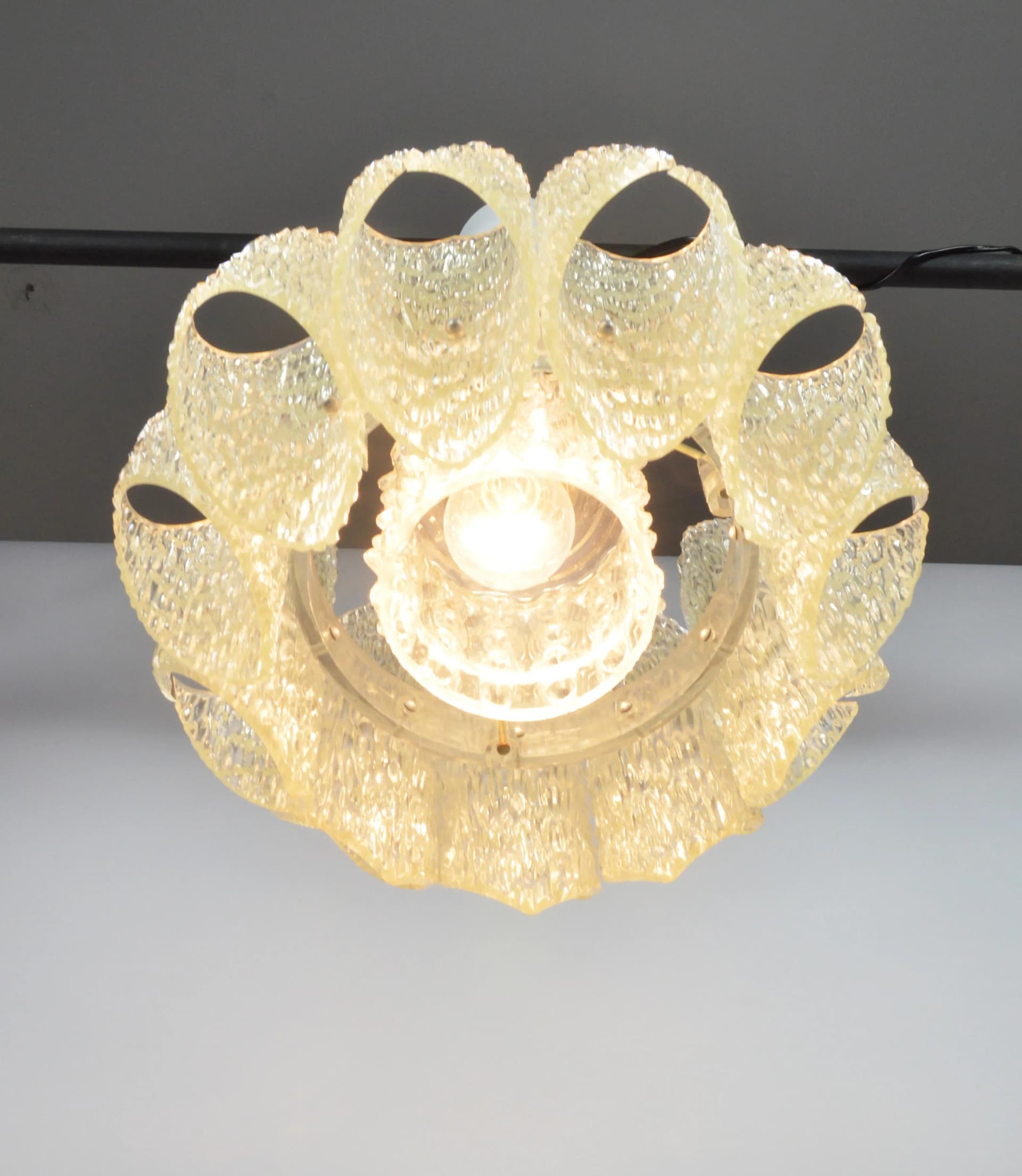 Lampa wisząca, ivory white, plastik, proj. A. F. Gangkofner, Niemcy, lata 60. - 84960