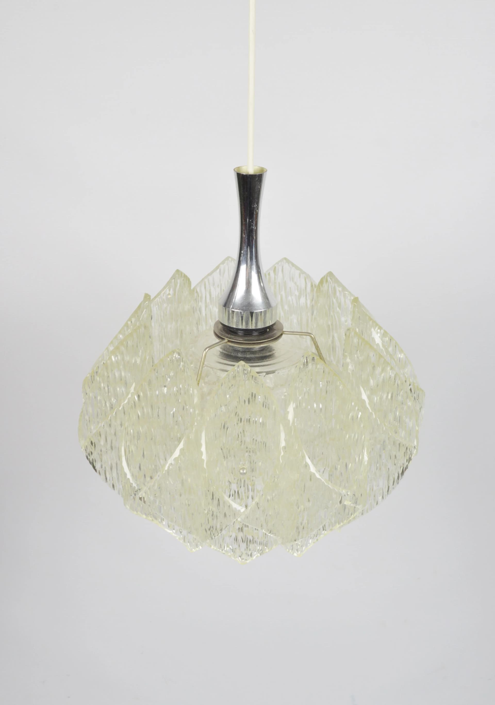 Lampa wisząca, ivory white, plastik, proj. A. F. Gangkofner, Niemcy, lata 60. - 84956