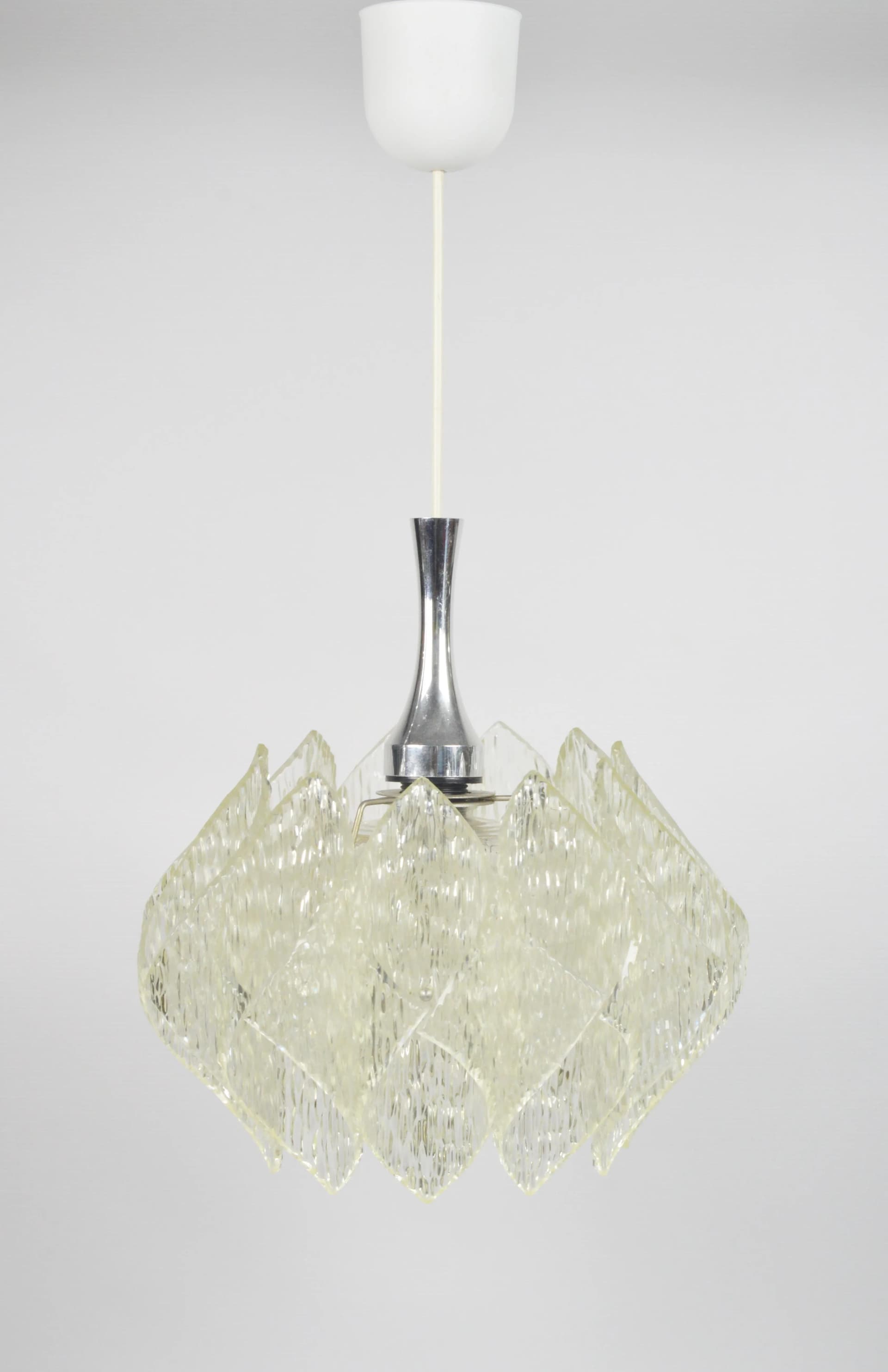 Lampa wisząca, ivory white, plastik, proj. A. F. Gangkofner, Niemcy, lata 60. - 84957