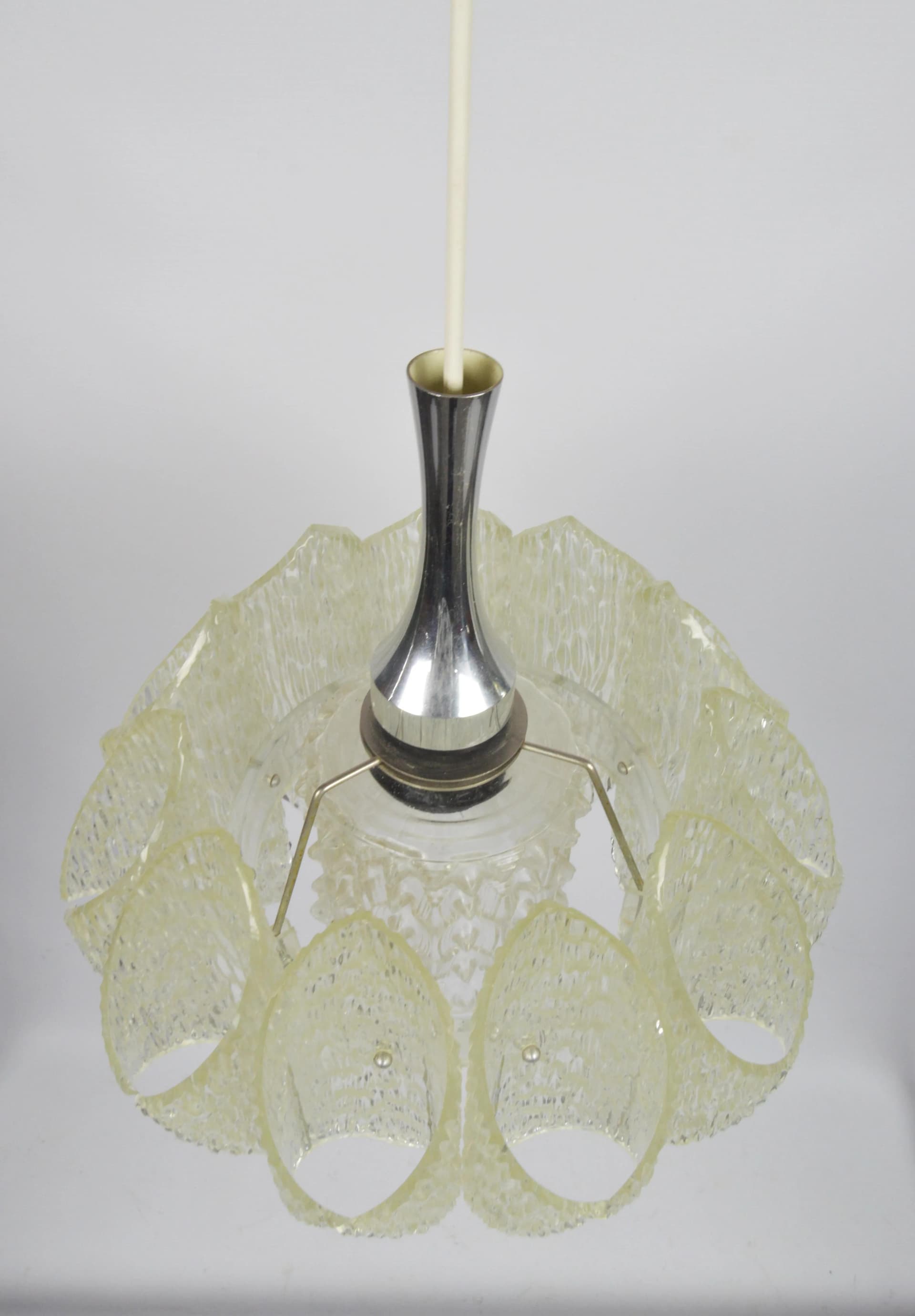 Lampa wisząca, ivory white, plastik, proj. A. F. Gangkofner, Niemcy, lata 60. - 84954