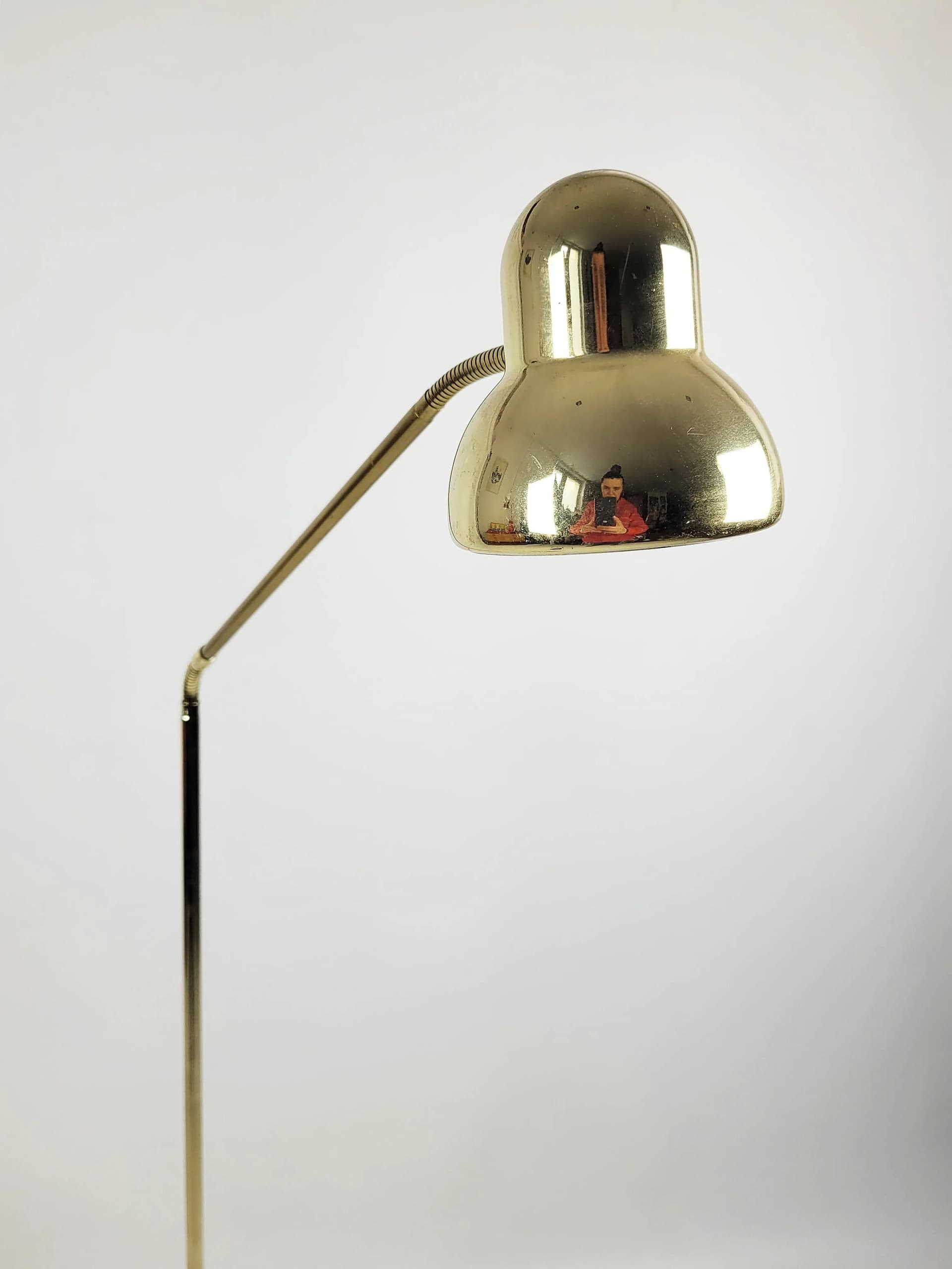 Floor lamp, gold metal, Poland, 1980s. - 84941