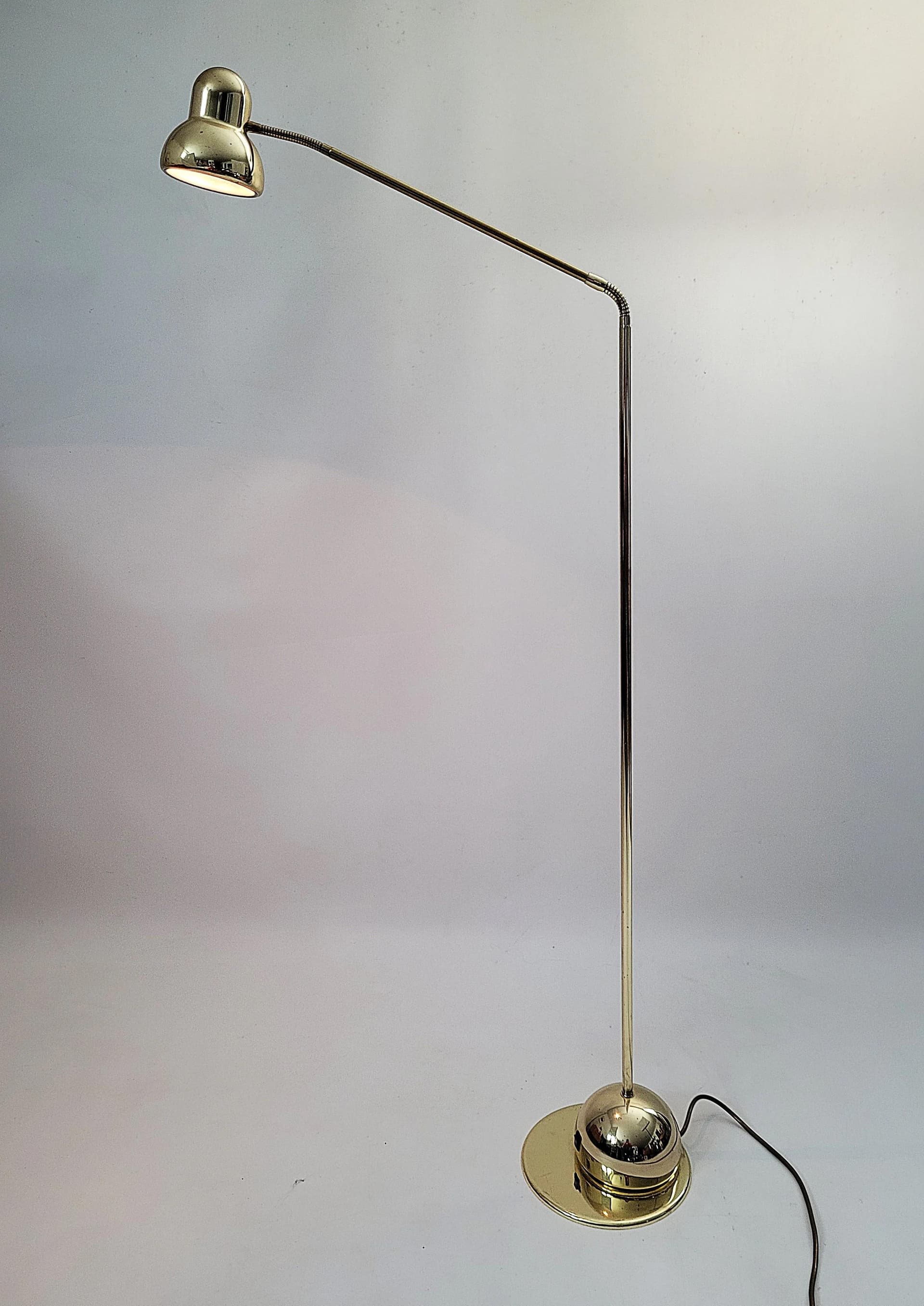 Floor lamp, gold metal, Poland, 1980s. - 84939