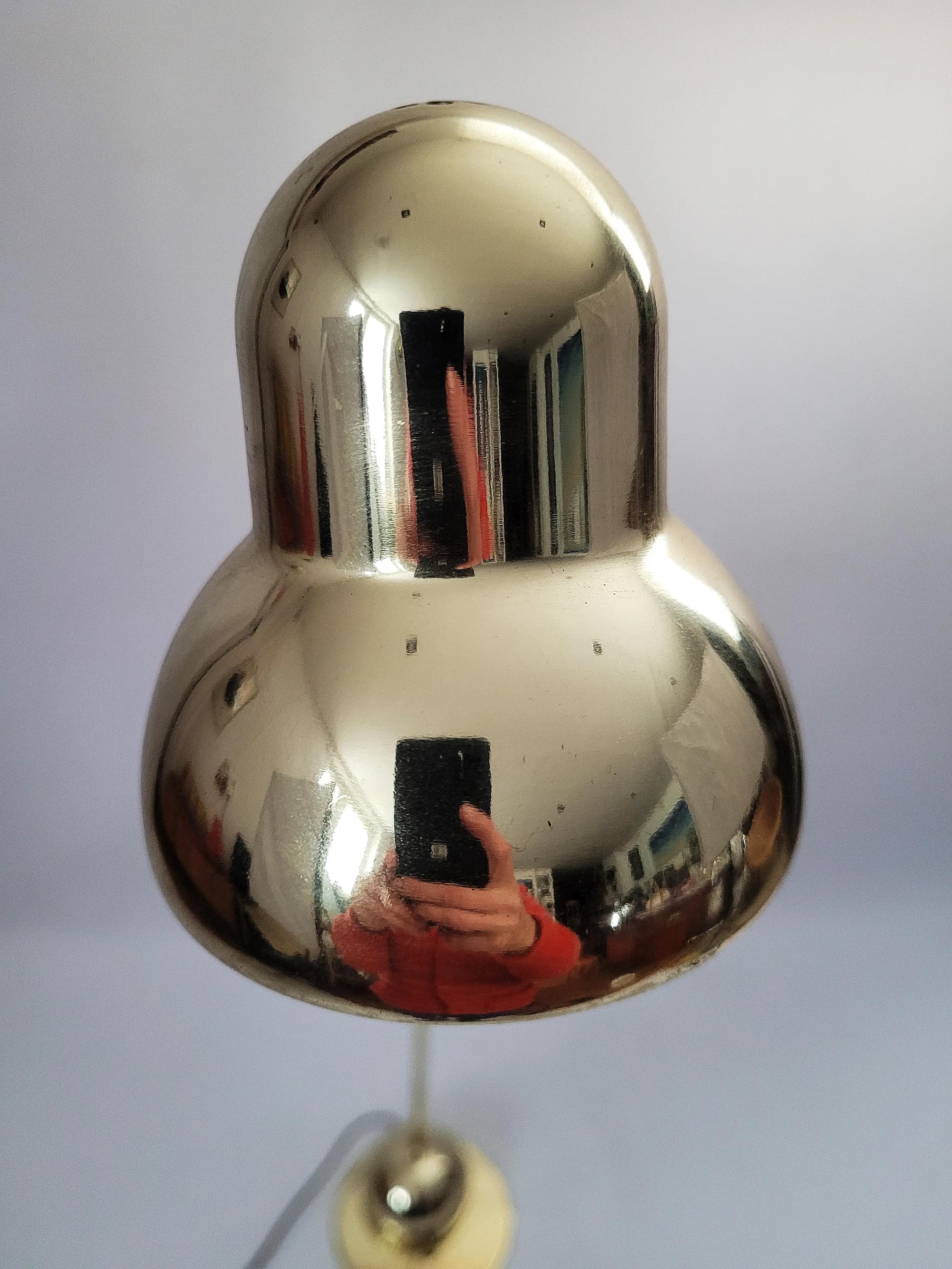 Floor lamp, gold metal, Poland, 1980s. - 84943