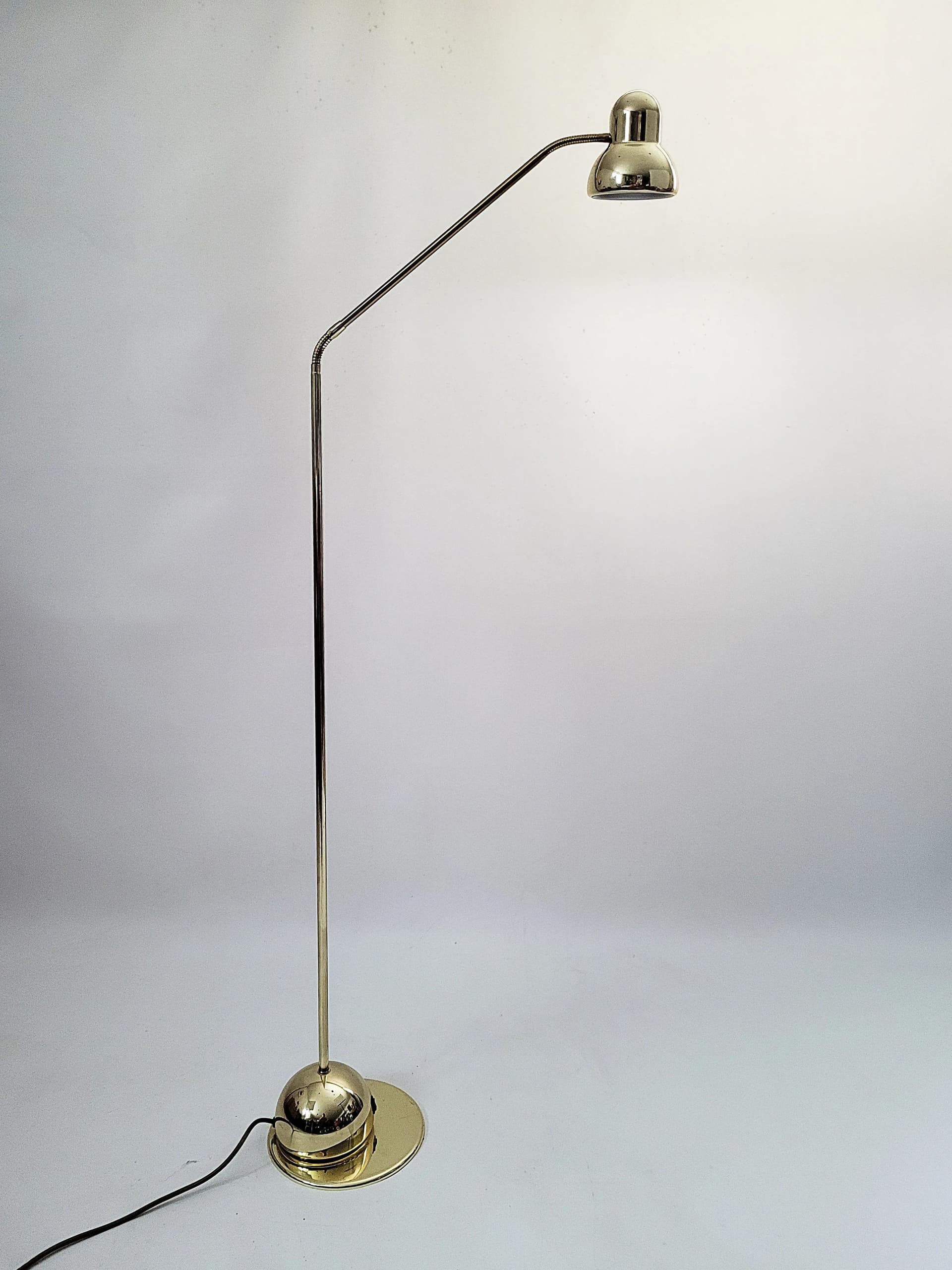 Floor lamp, gold metal, Poland, 1980s. - 84937