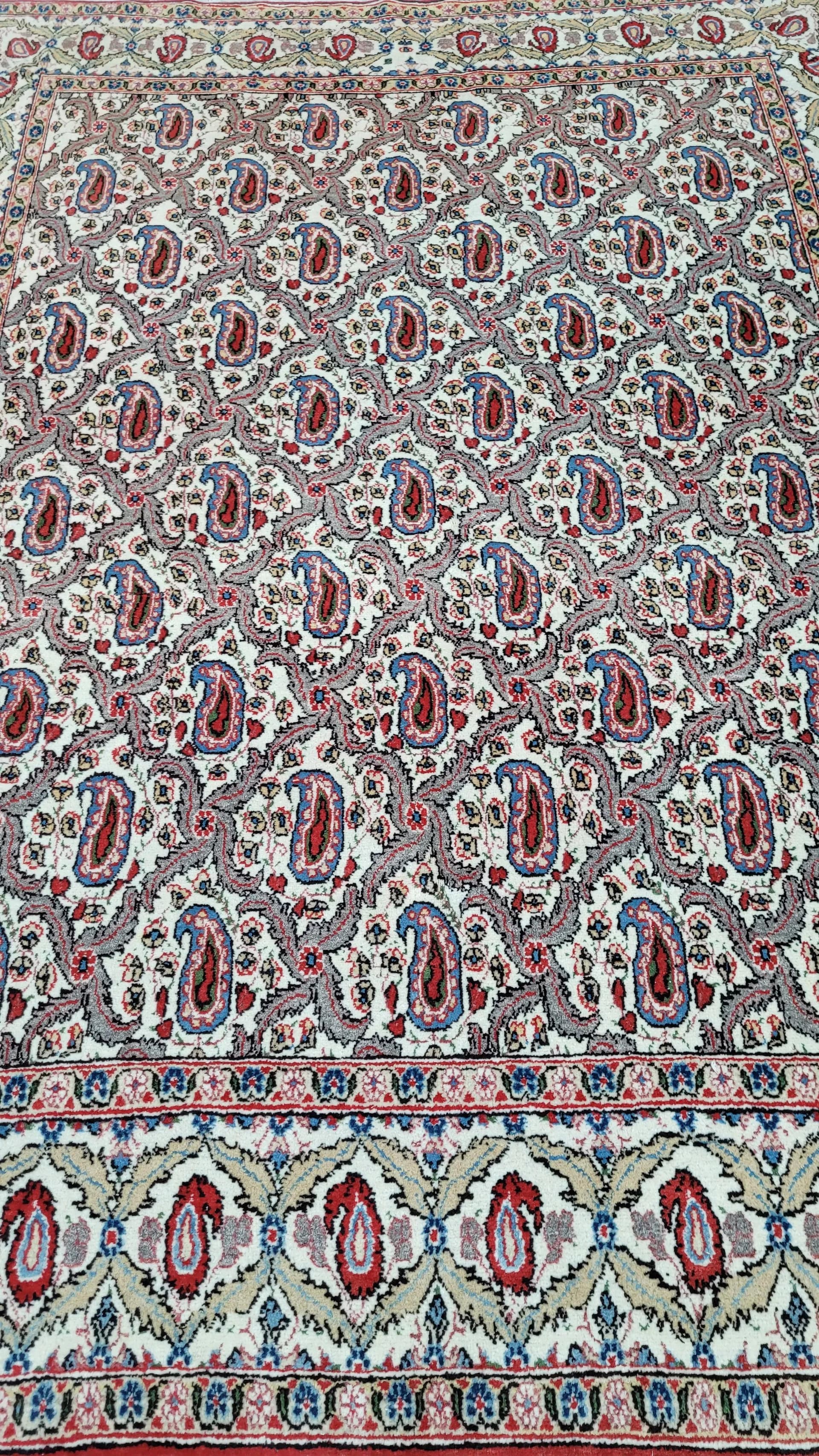 Dywan Ghom, 145x200 cm, czerwony, wełna, Iran - 87839
