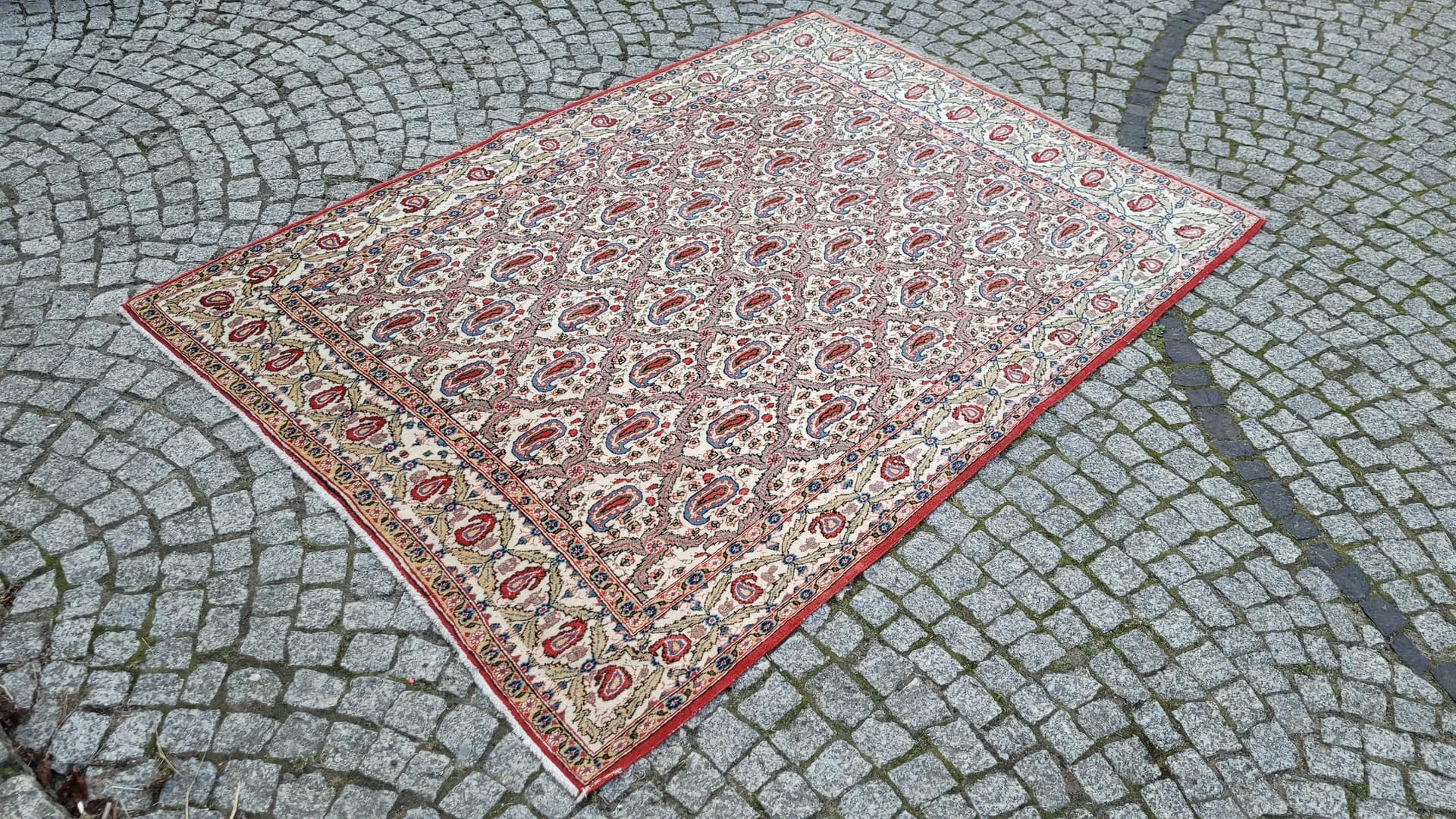 Dywan Ghom, 145x200 cm, czerwony, wełna, Iran - 87837