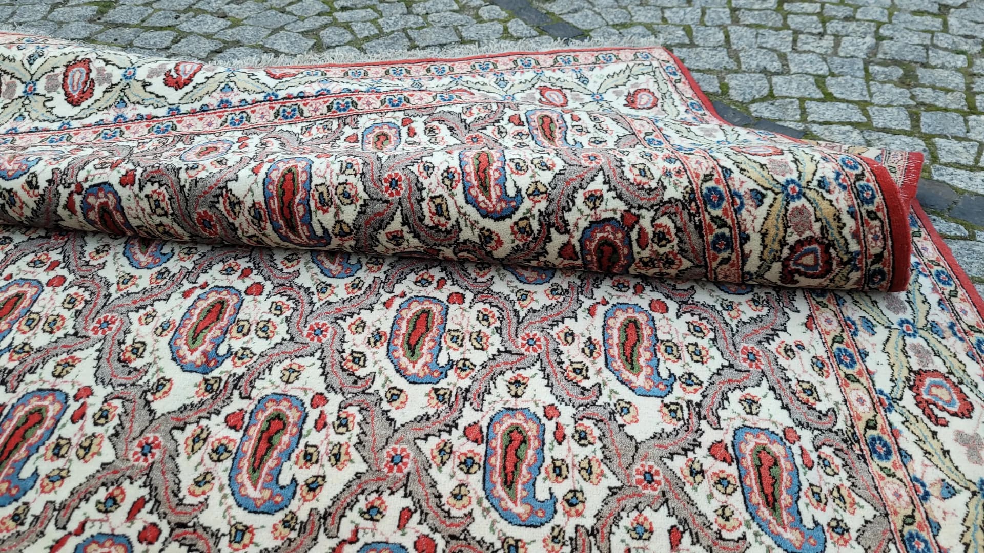 Dywan Ghom, 145x200 cm, czerwony, wełna, Iran - 87834