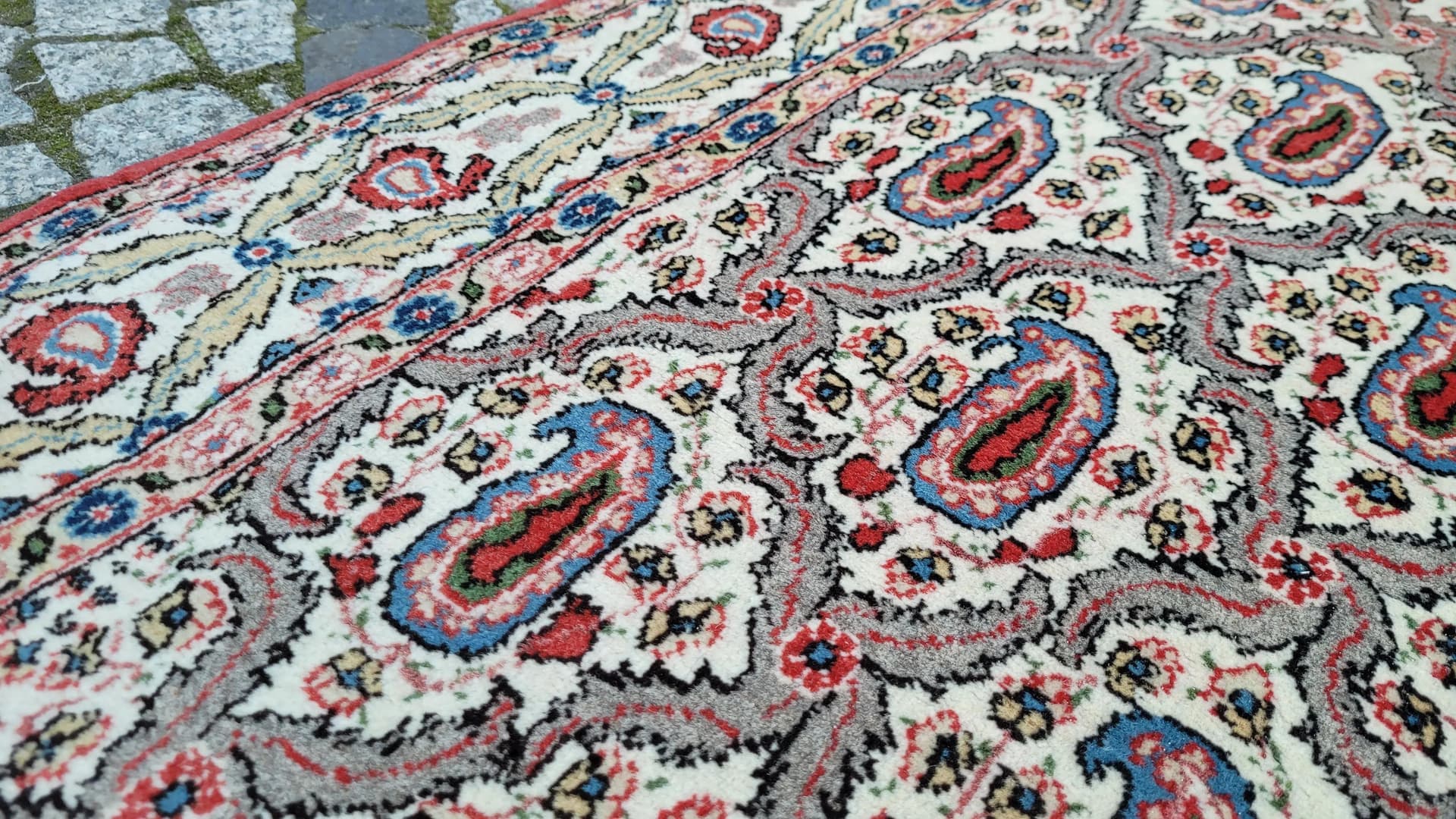 Dywan Ghom, 145x200 cm, czerwony, wełna, Iran - 87841