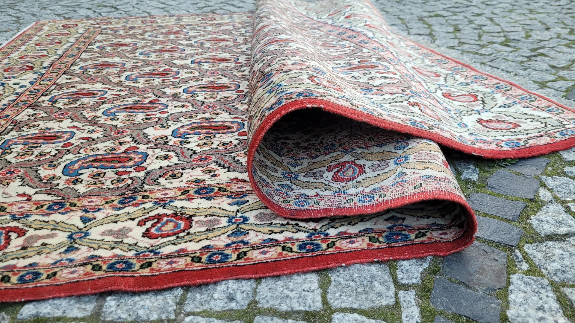 Dywan Ghom, 145x200 cm, czerwony, wełna, Iran - 87842