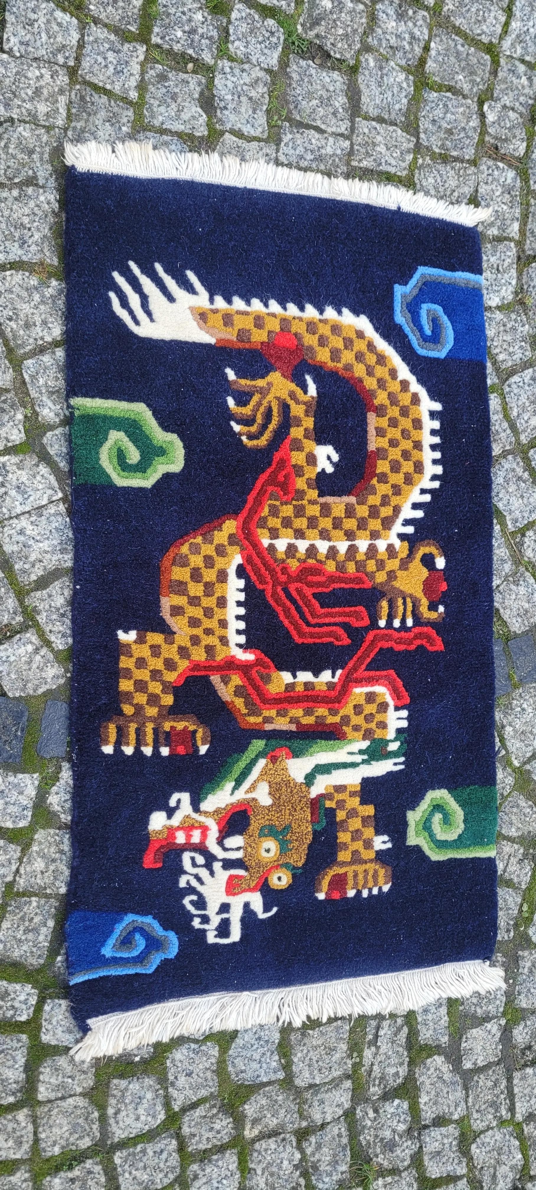 Dywan Art déco, 98x53 cm, multikolor, wełna, Chiny, początek XX w. - 87804