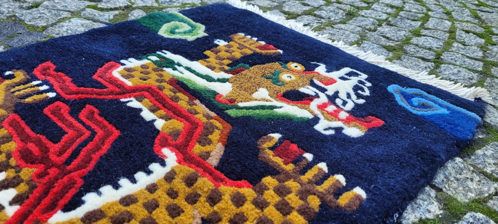 Dywan Art déco, 98x53 cm, multikolor, wełna, Chiny, początek XX w. - 87812