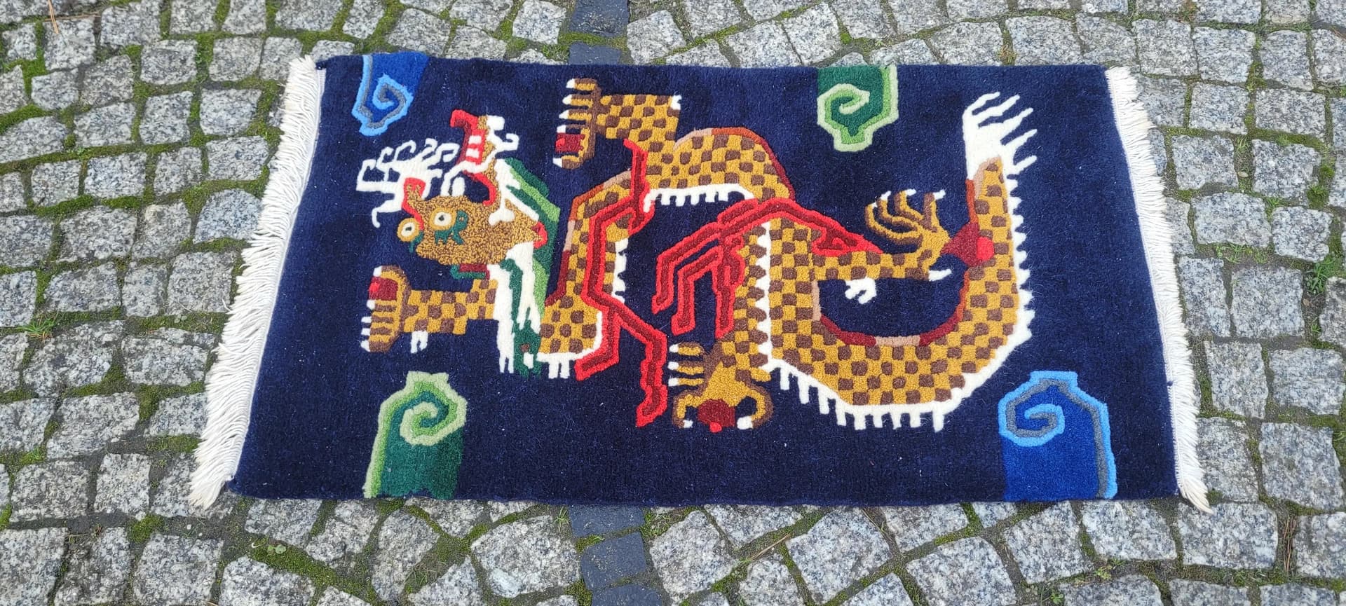 Dywan Art déco, 98x53 cm, multikolor, wełna, Chiny, początek XX w. - 87806