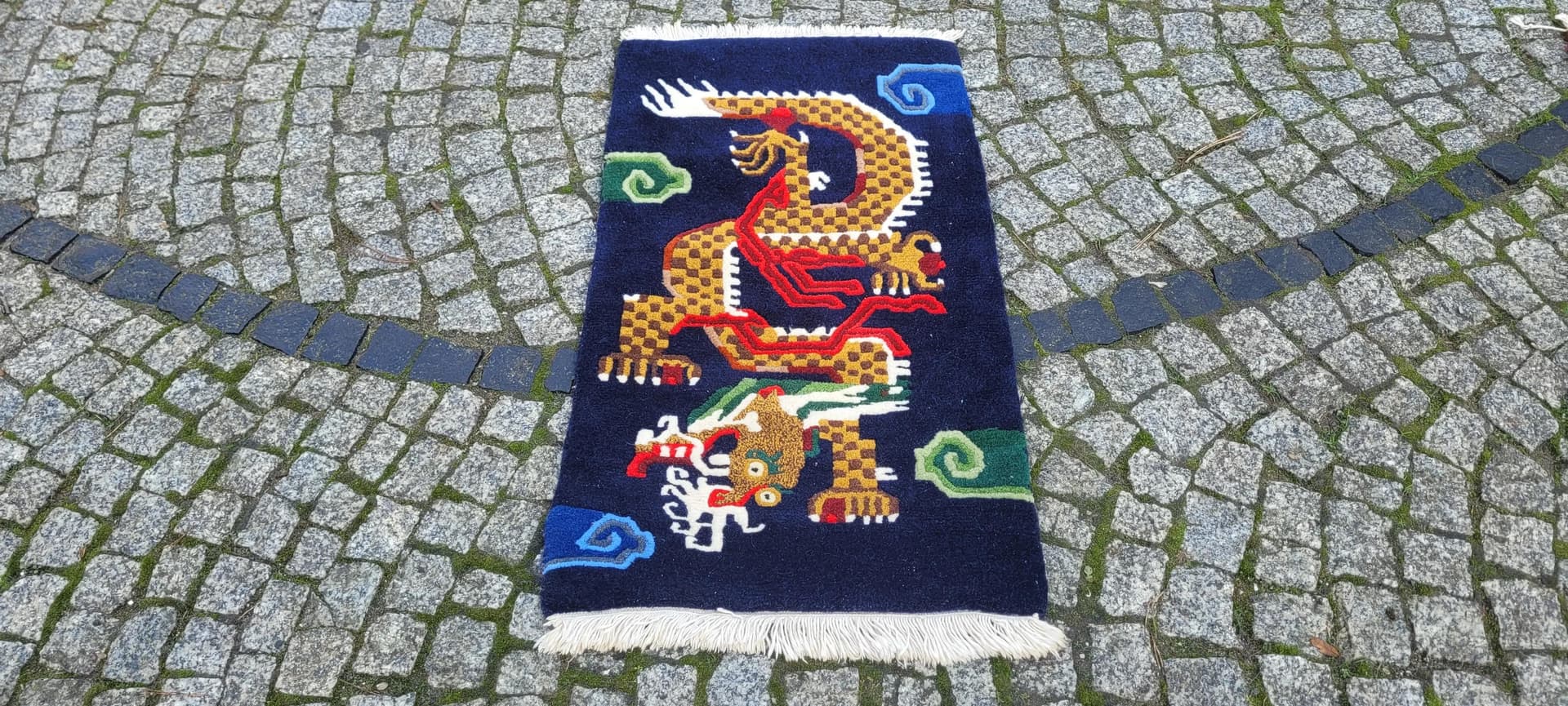 Dywan Art déco, 98x53 cm, multikolor, wełna, Chiny, początek XX w. - 87809