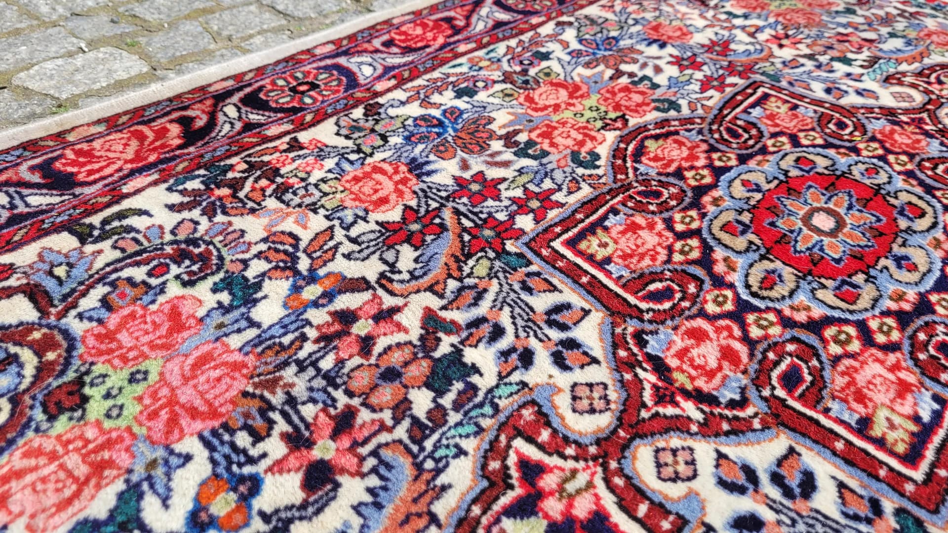 Dywan Bidjar, 85x128 cm, ivory, wełna, Iran - 87774