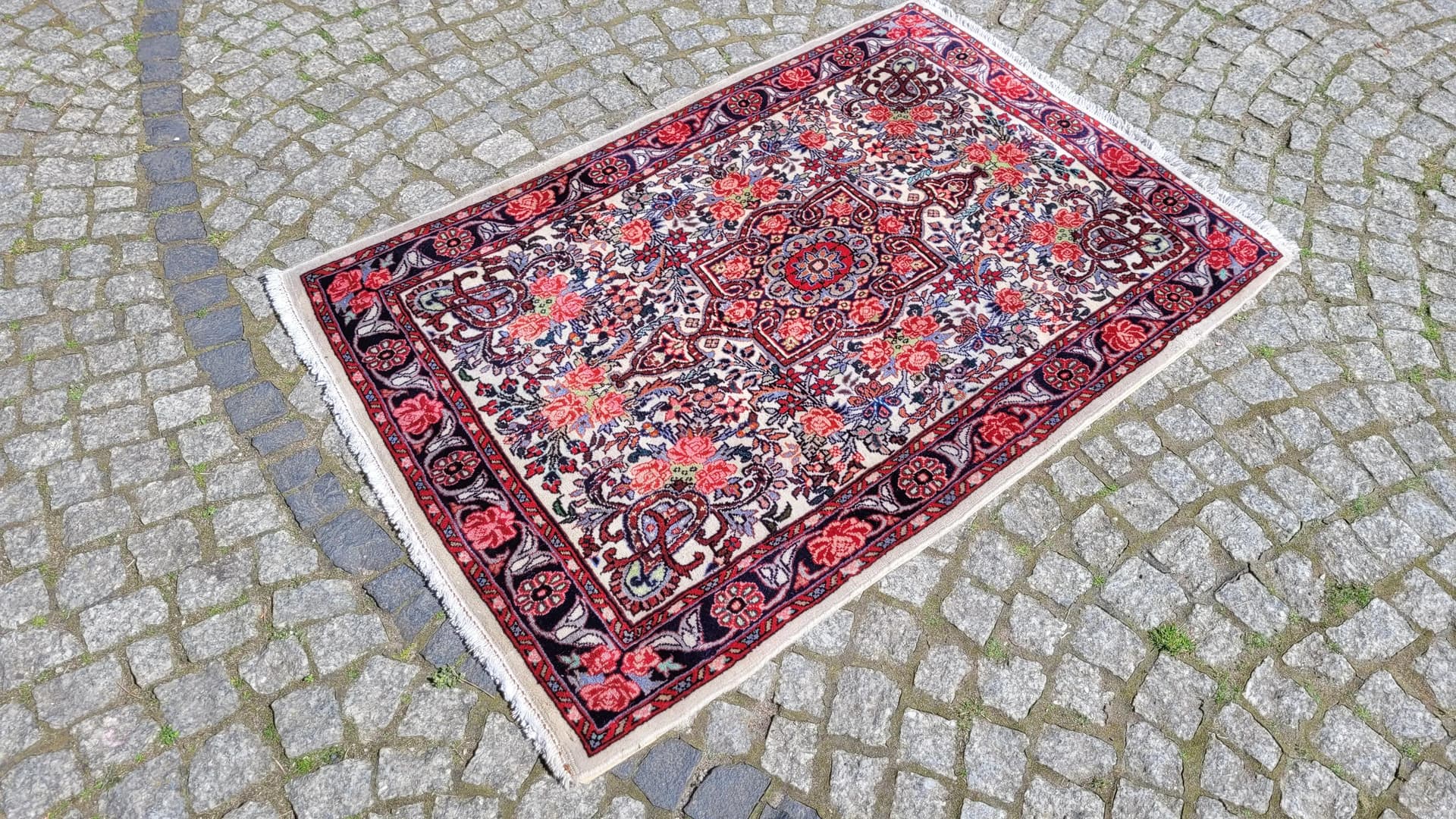 Dywan Bidjar, 85x128 cm, ivory, wełna, Iran - 87779