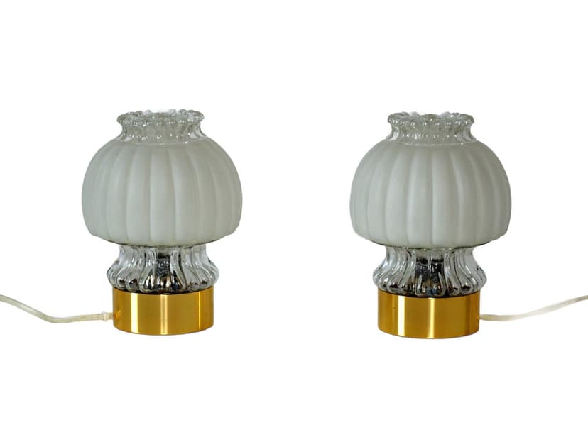 Lampka nocna Graewe, szkło białe, Niemcy, lata 60.