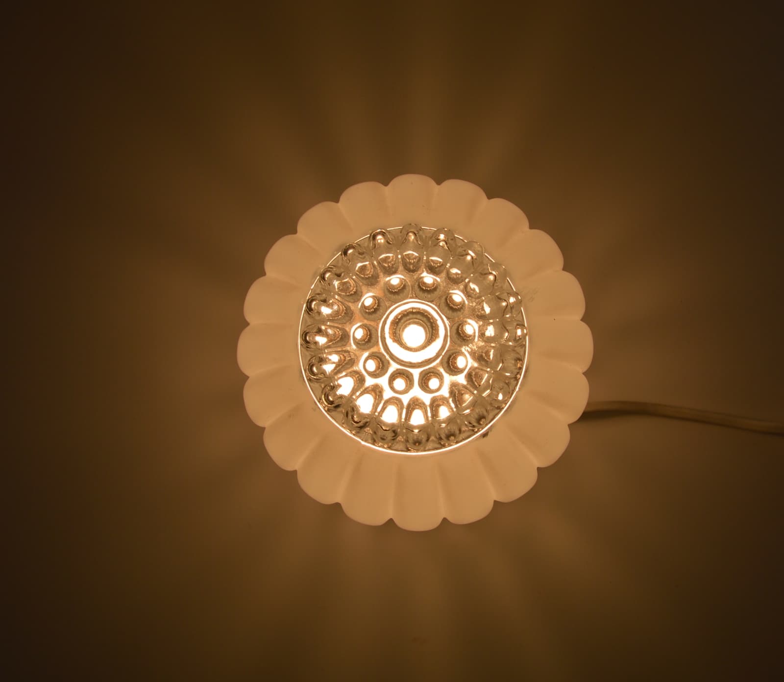 Lampka nocna Graewe, szkło białe, Niemcy, lata 60. - 84814