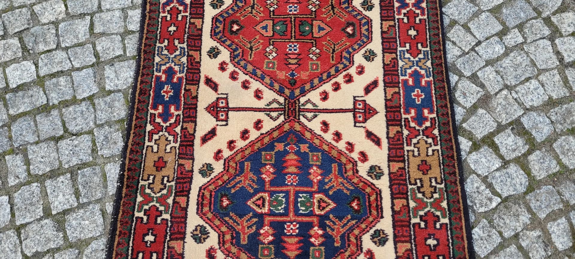 Rug Kazak 148x71 cm, multicolor wool, India - 87730
