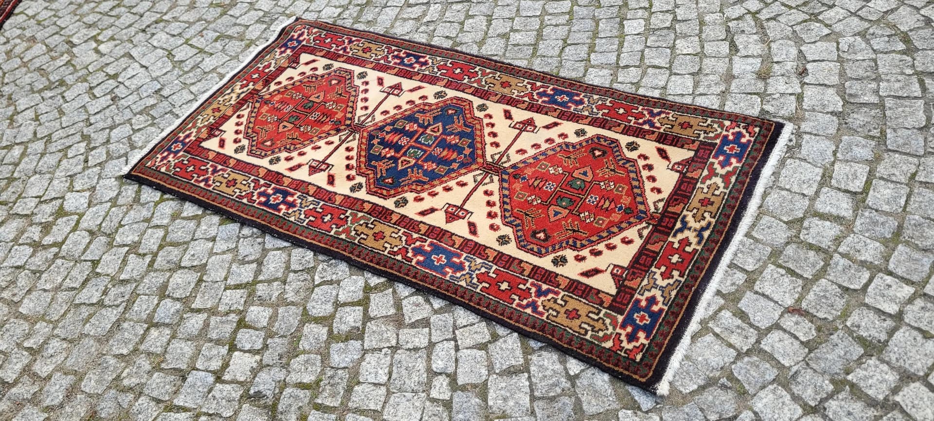 Rug Kazak 148x71 cm, multicolor wool, India - 87727