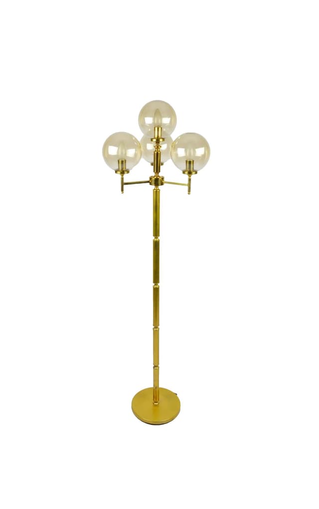 Floor lamp, golden metal, Poland, 1980s. - DIMENSION
