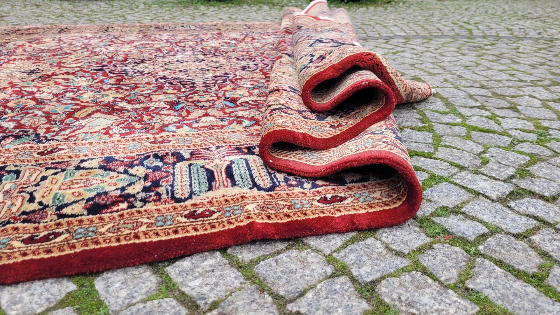 Dywan Ghom, 285x185cm, czerwony, wełna, Pakistan - 87675