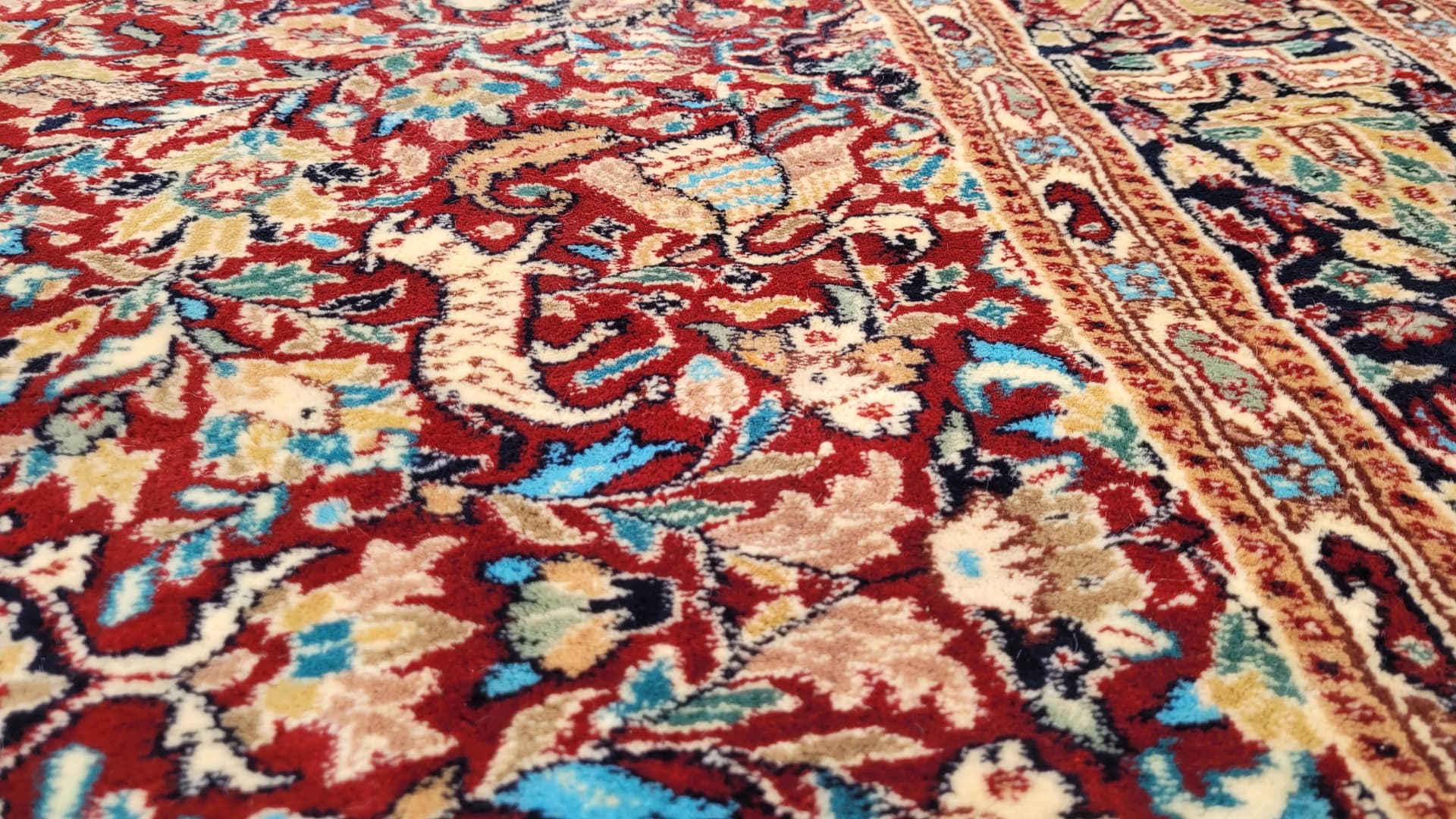 Dywan Ghom, 285x185cm, czerwony, wełna, Pakistan - 87678