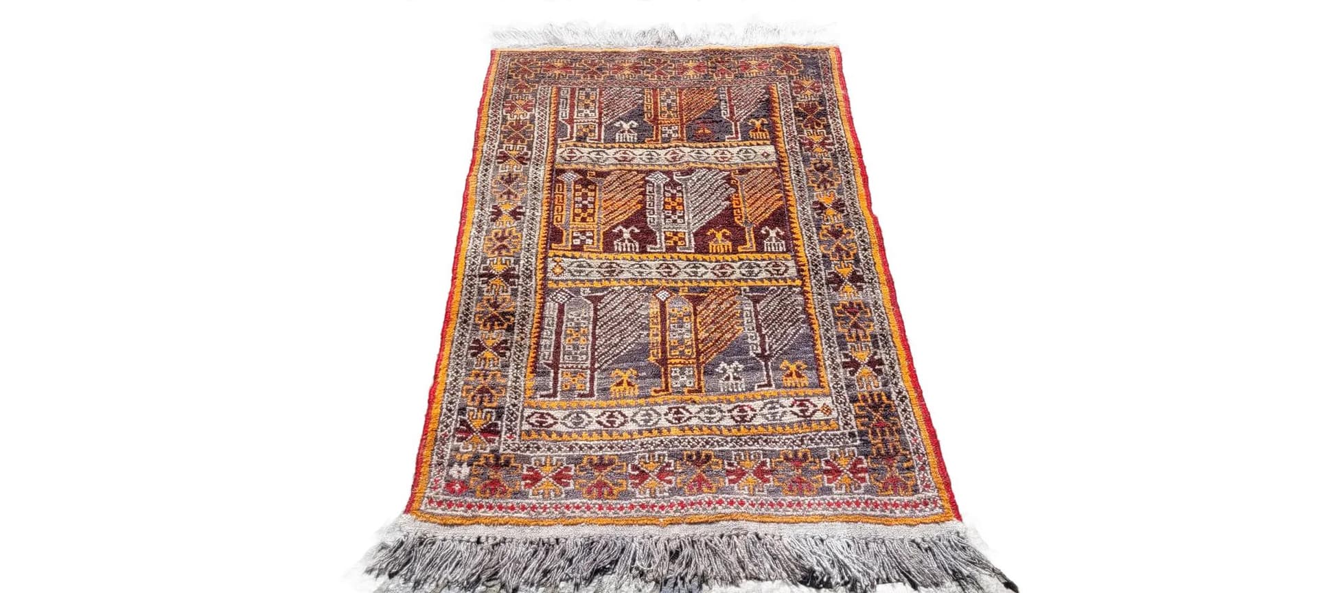 Beluch Rug, Nomadic, 85x145 cm, brown wool, Afghanistan, 1960s.