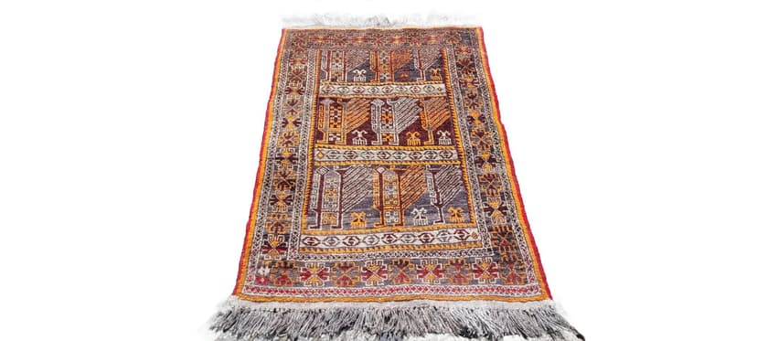 Dywan Beluch, nomadyczny, 85x145 cm, wełna brązowy, Afganistan, lata 60.