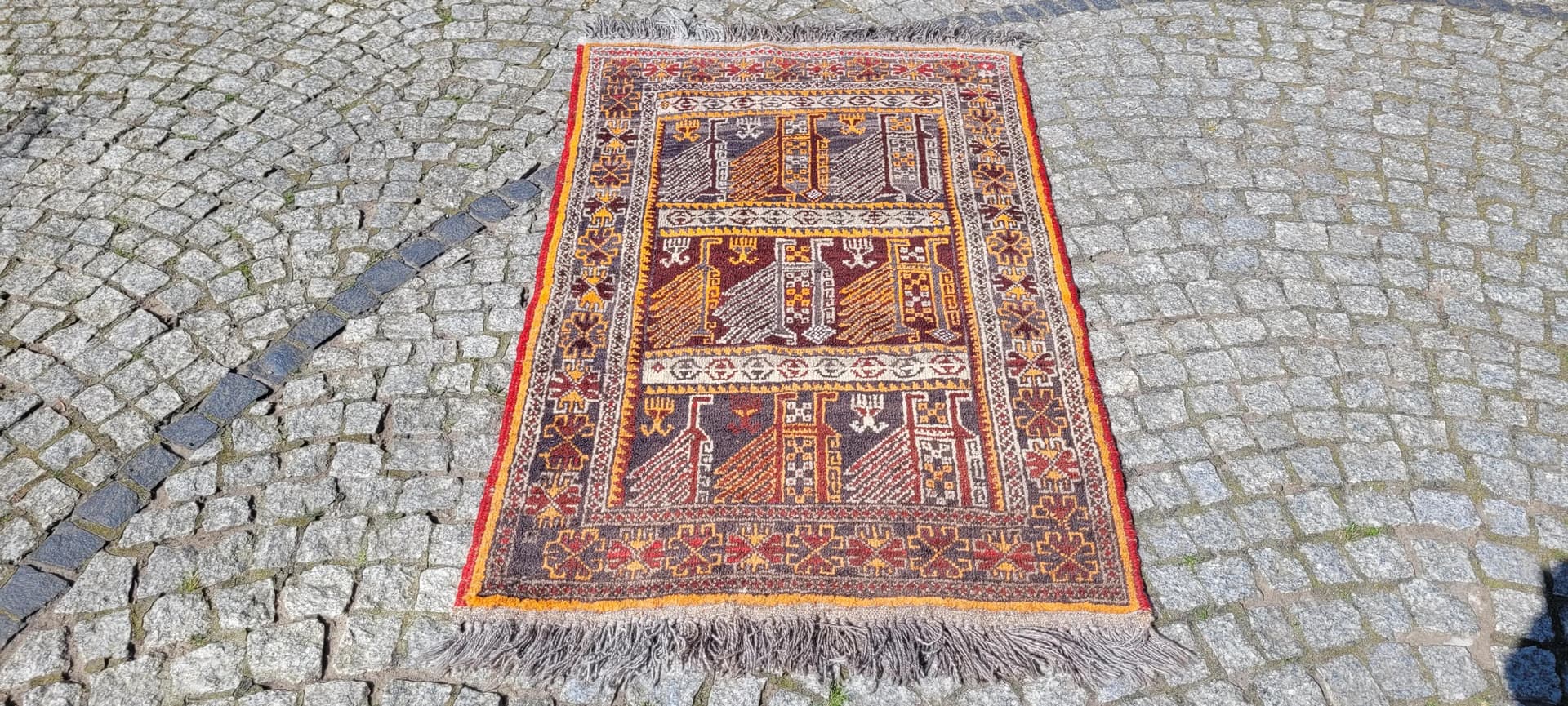 Beluch Rug, Nomadic, 85x145 cm, brown wool, Afghanistan, 1960s. - 87655