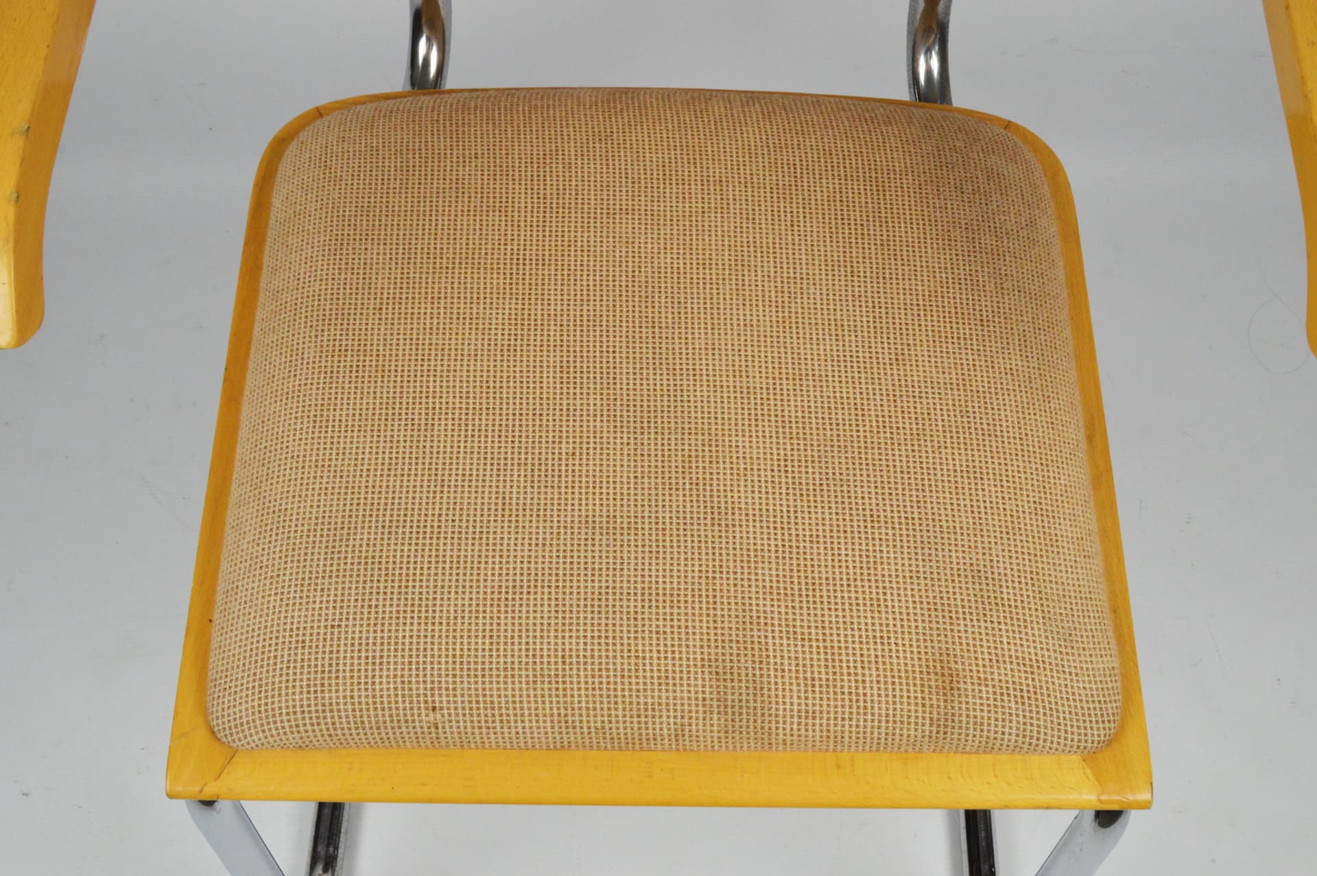 Krzesło z podłokietnikami, insp. M. Breuer, chrom żółty, Polska, lata 70. - 84724