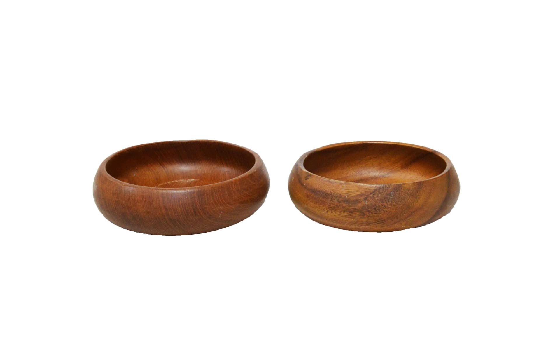 Pair of bowls, brown teak wood, 1970s. - 84676