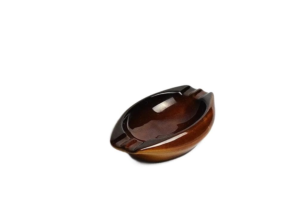 Popielniczka, porcelit brązowy, Zakłady Porcelitu Stołowego Tułowice, Polska, lata 70.