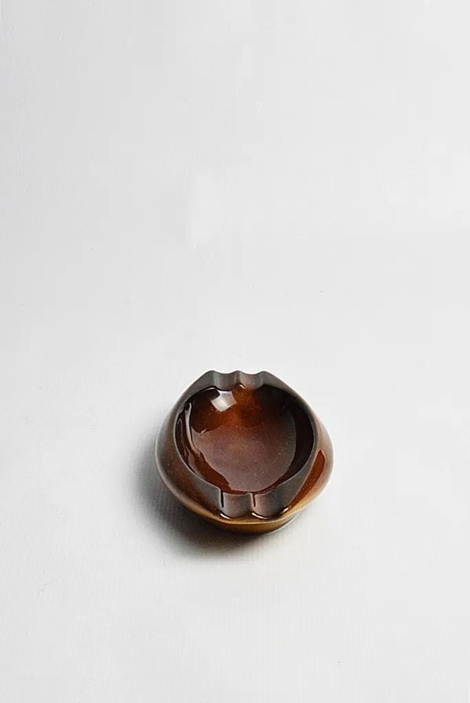 Popielniczka, porcelit brązowy, Zakłady Porcelitu Stołowego Tułowice, Polska, lata 70. - 84577