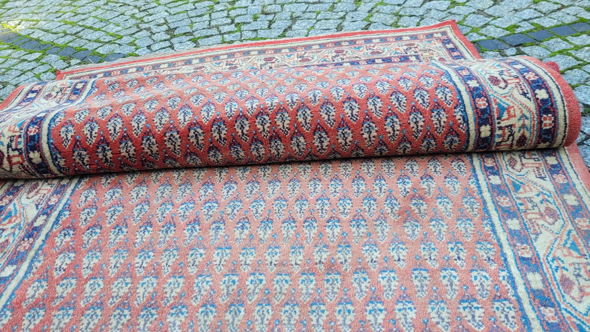 Dywan Sarough, 225x118 cm, czerwony, wełna, Iran, lata 70. - 87578