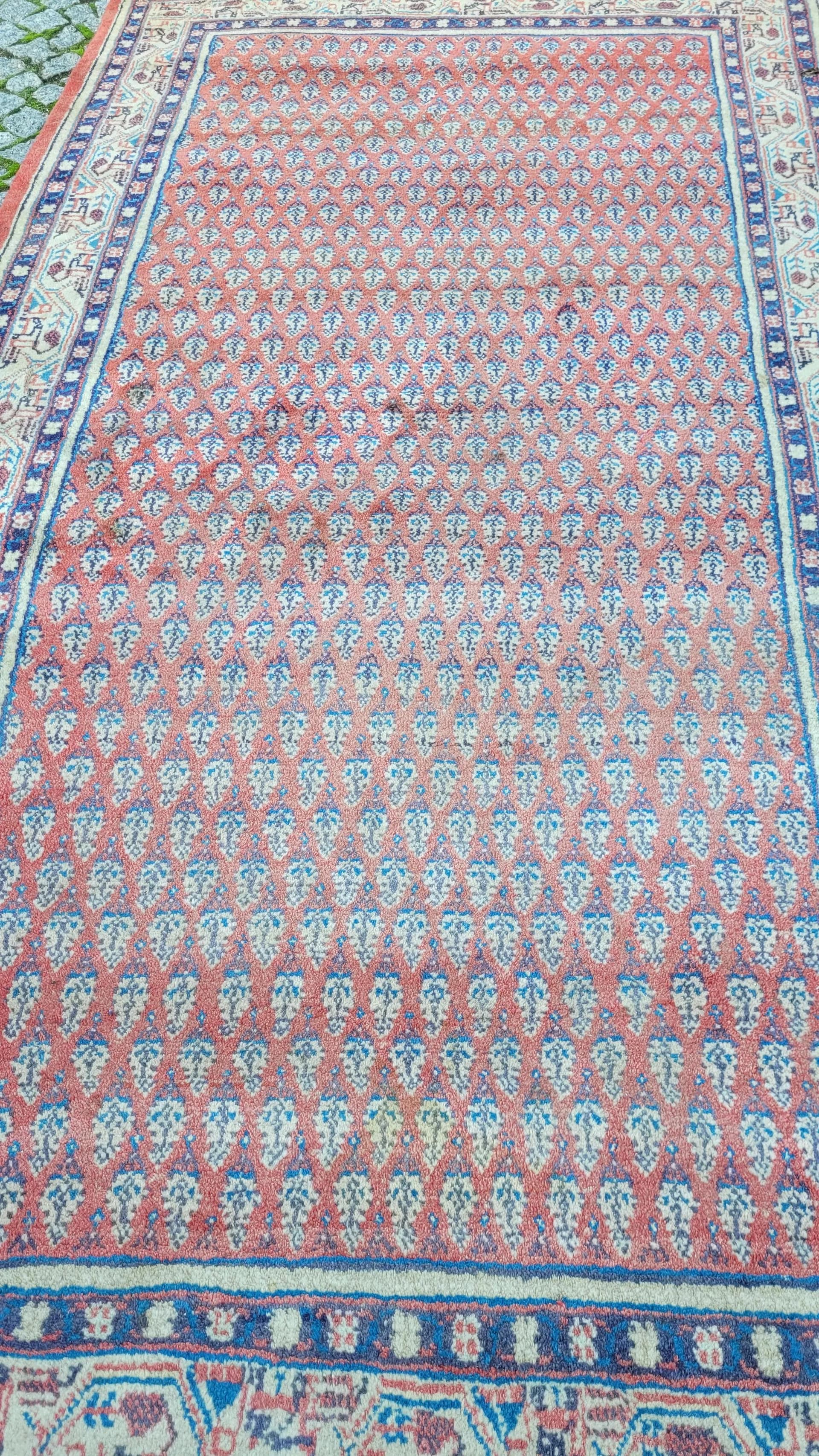 Dywan Sarough, 225x118 cm, czerwony, wełna, Iran, lata 70. - 87579