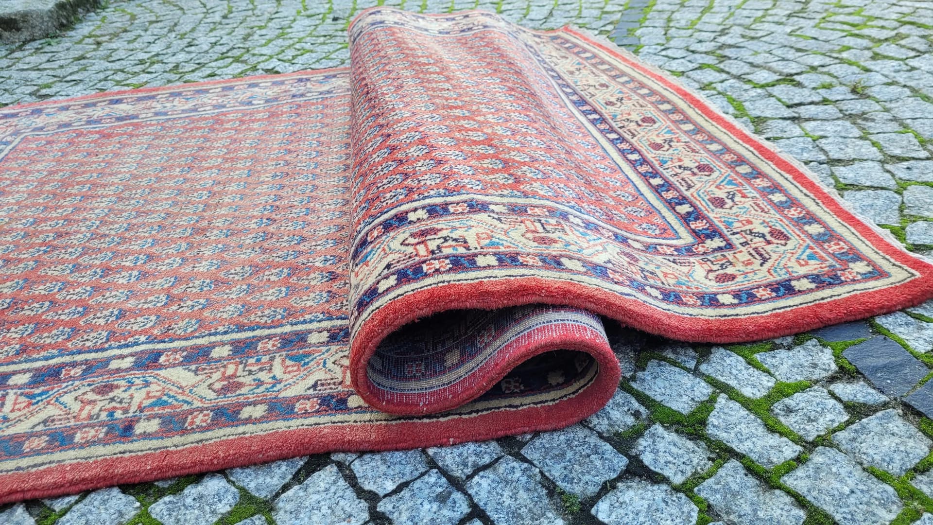 Dywan Sarough, 225x118 cm, czerwony, wełna, Iran, lata 70. - 87576