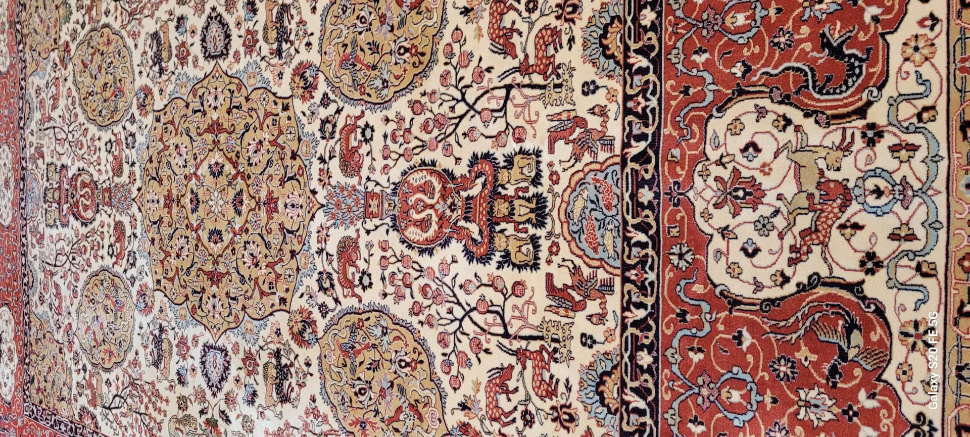 Dywan perski 250x350 cm, beżowy, wełna, Polska - 87557