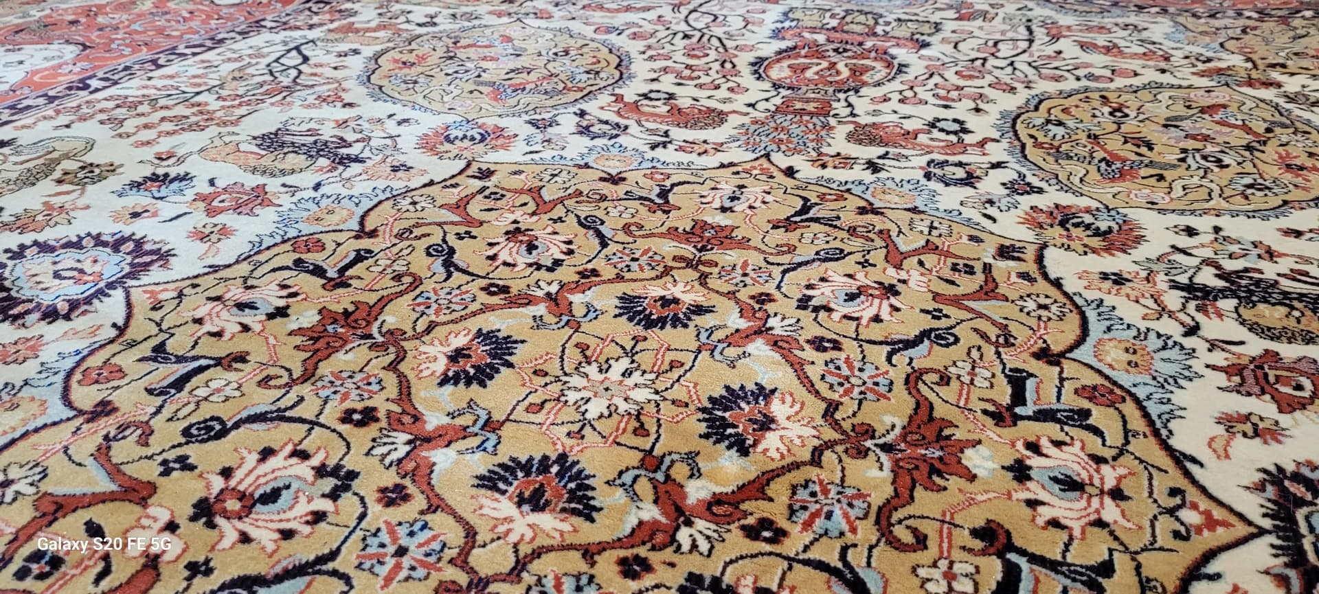 Dywan perski 250x350 cm, beżowy, wełna, Polska - 87562