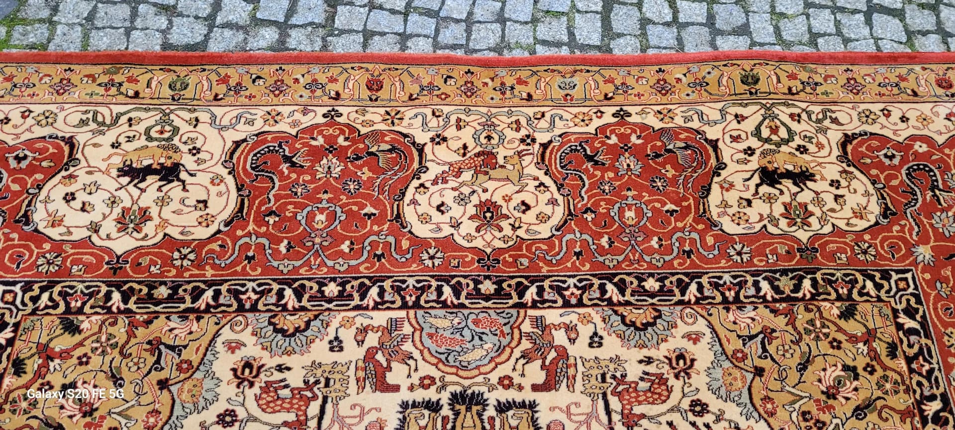 Dywan perski 250x350 cm, beżowy, wełna, Polska - 87560