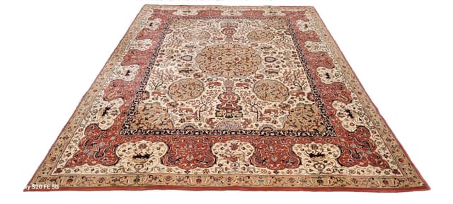 Dywan perski 250x350 cm, beżowy, wełna, Polska - WYMIARY