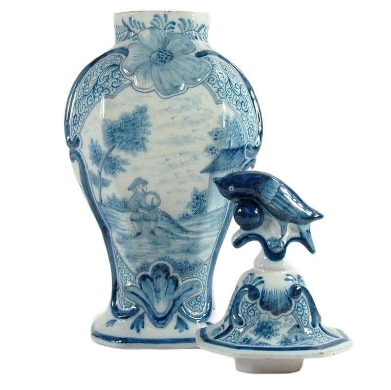 White Lidded Vase, Delft, Netherlands, 19th Century - 6868