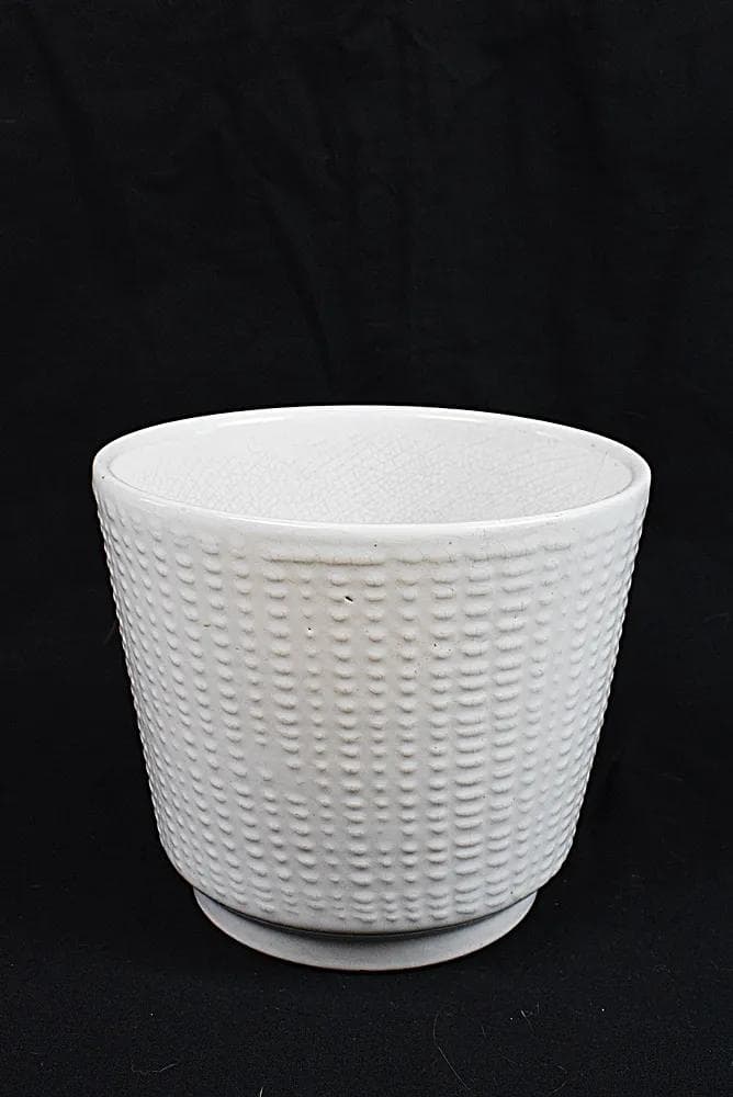 Flower pot cover, white ceramic, Poland, 1970s. - 84506