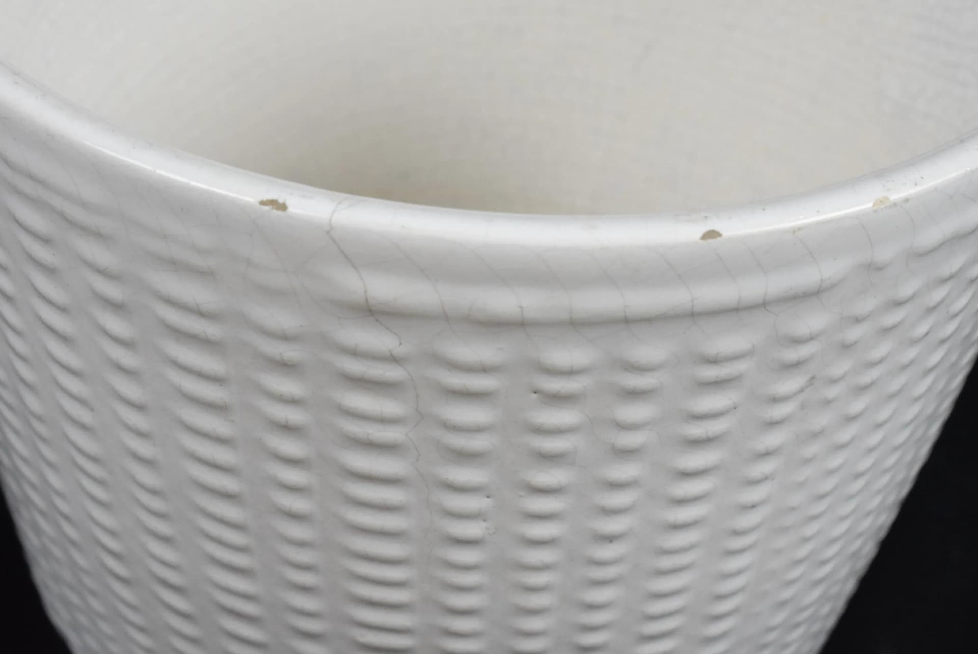 Flower pot cover, white ceramic, Poland, 1970s. - 84508