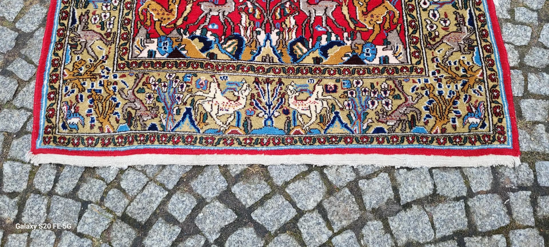 Dywan Ghom, czerwony, wełna jedwab, Iran, 110x170cm - 87540