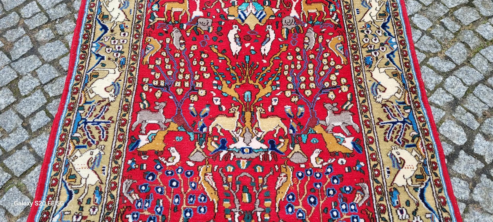 Dywan Ghom, czerwony, wełna jedwab, Iran, 110x170cm - 87542