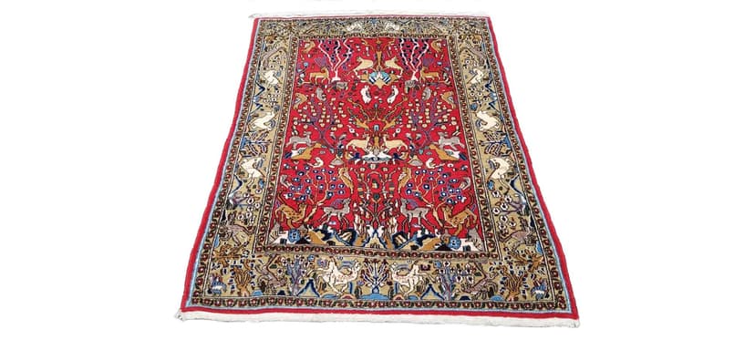 Dywan Ghom, czerwony, wełna jedwab, Iran, 110x170cm