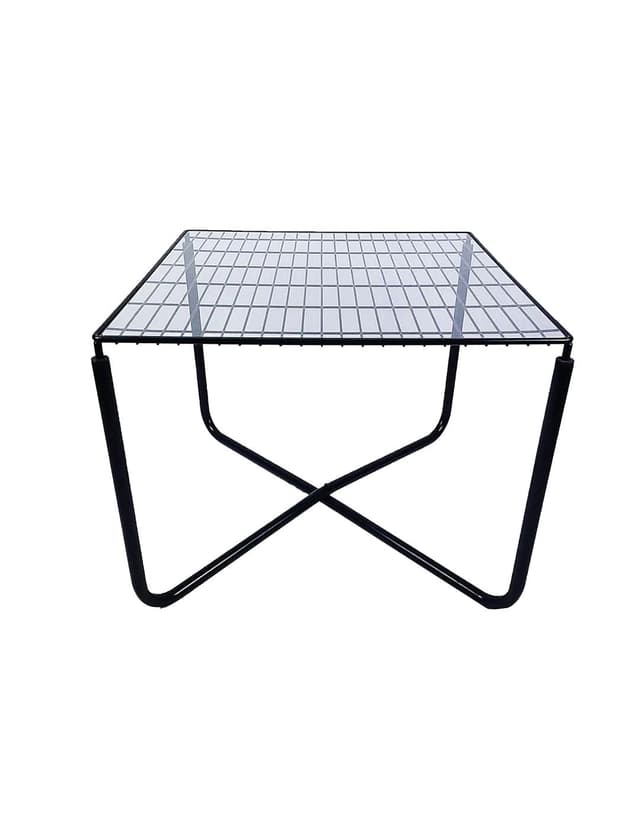 Stolik kawowy, stal chromowana czarna, szkło, proj. N. Gammelgaard, Ikea, Szwecja, lata 80. - WYMIARY