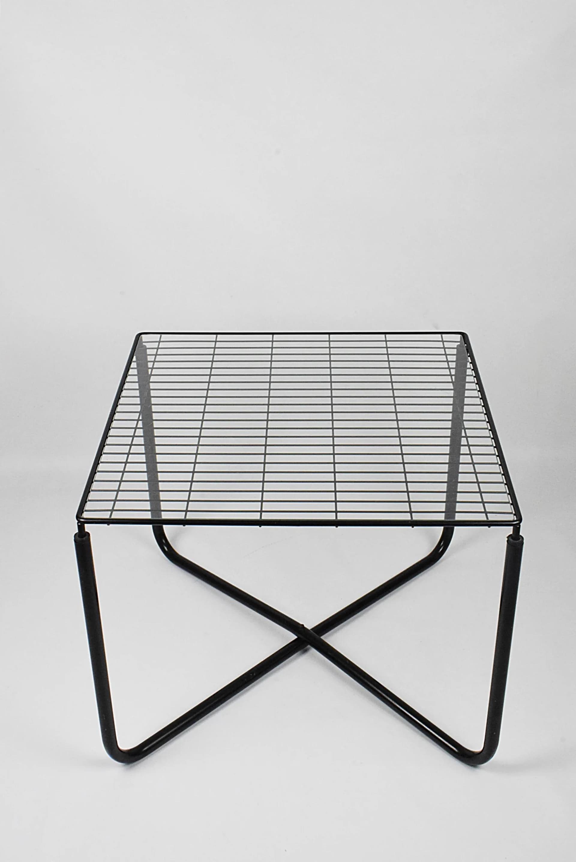 Stolik kawowy, stal chromowana czarna, szkło, proj. N. Gammelgaard, Ikea, Szwecja, lata 80. - 84456