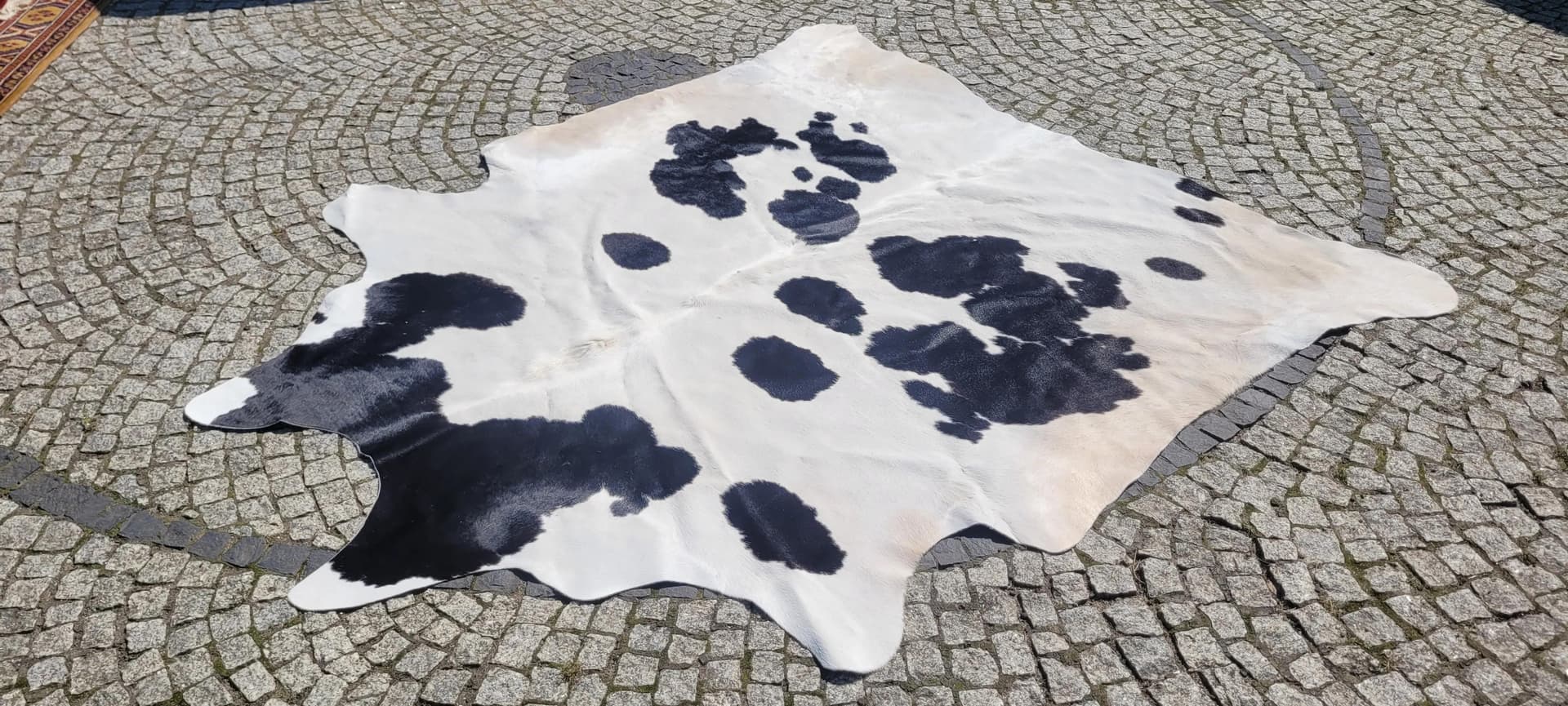 Dywan cielęcy, kremowy z czarnym, skóra cielęca, Polska - 87469