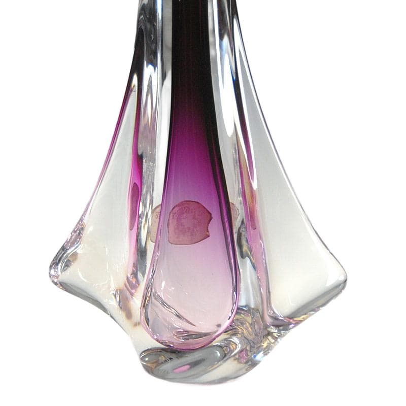 Fioletowa lampa stołowa, Val St Lambert, Belgia, lata 60. - 6861